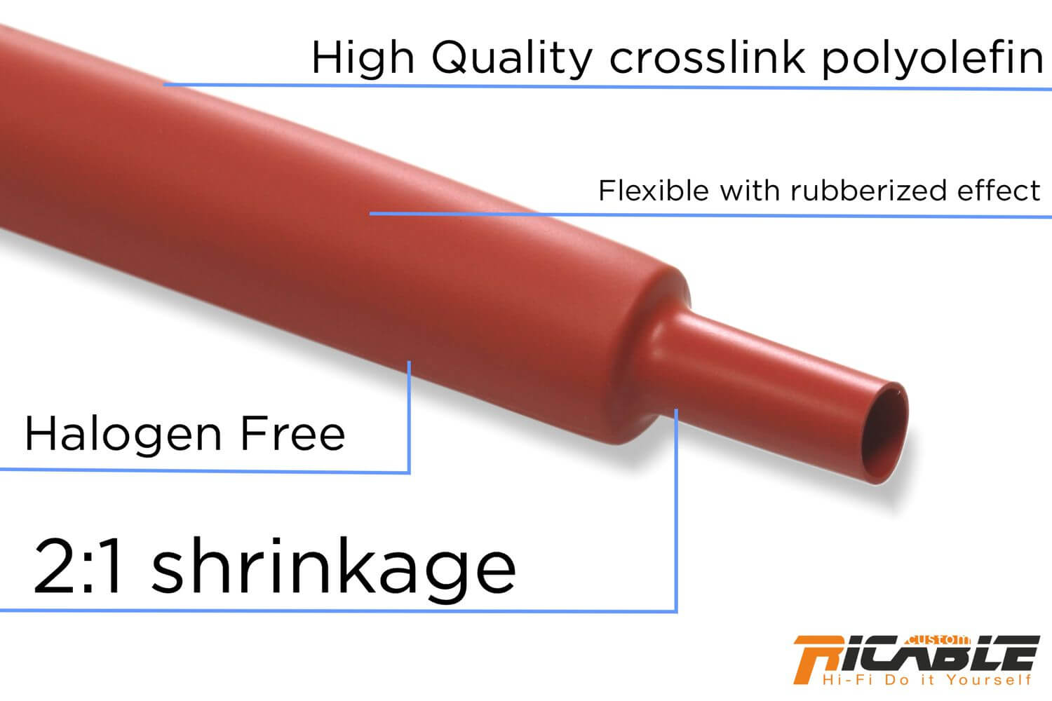 Guaina termorestringente rossa per wiring 3.2 mm 
