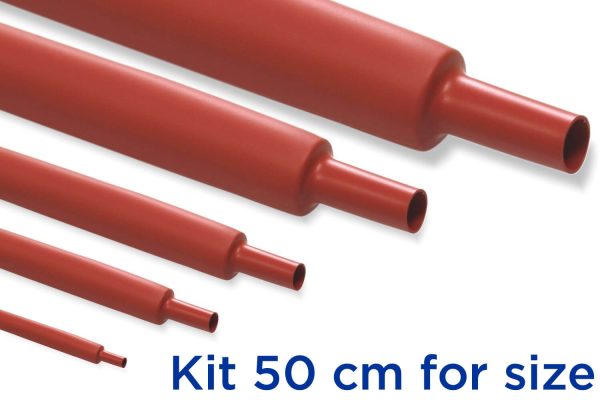 Custom KR2 - Kit Guaina Termorestringente 50 cm Rosso 2:1 - dimensioni da 22 a 30 mm
